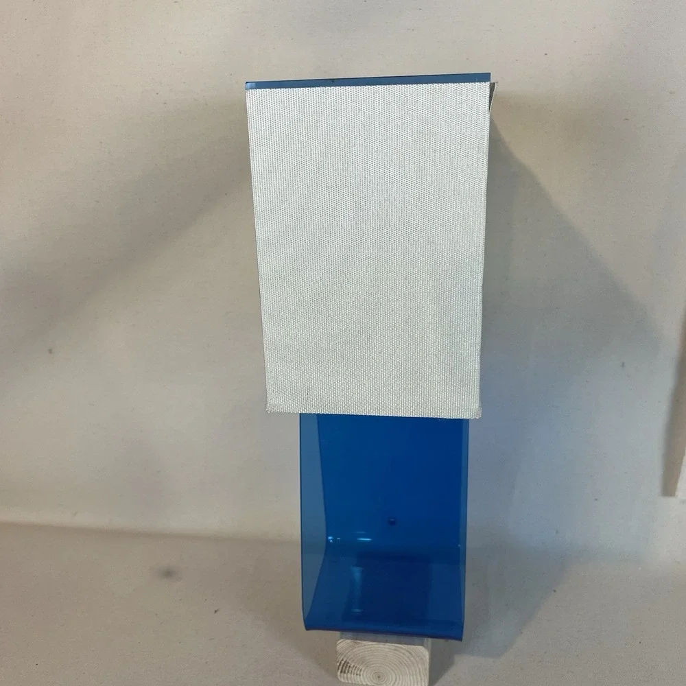 Pablo Blue Acrylic Tube Top Lamp NO Inners- Base/Shade Only Modern Funky‎ Cool